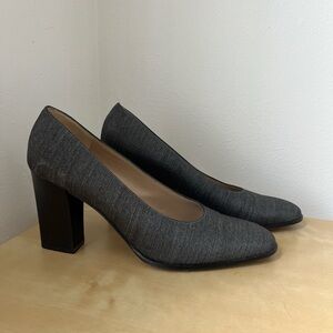 Grey Salvatore Ferragamo Pumps | Office Siren | Corporate Chic | Size 8.5